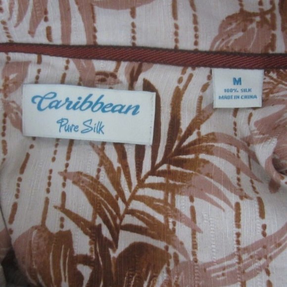 Caribbean Men Hawaiian camp shirt pit to pit 22.5 M aloha luau tropical silk - Picture 8 of 8
